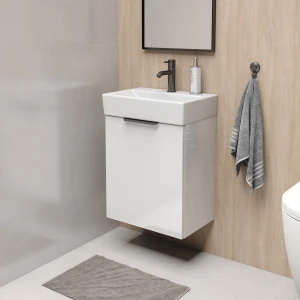 EPSILON 45cm Szafka łazienkowa z umywalką, biały połysk
